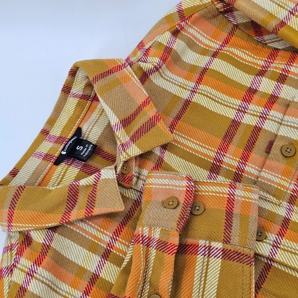 cotopaxi Other - Cotopaxi Flannel Shirt Mens Small Yellow Orange Plaid Organic Cotton Long Sleeve